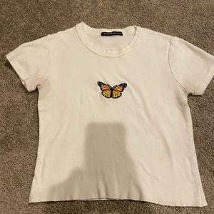 Brandy Melville Butterfly cropped tee